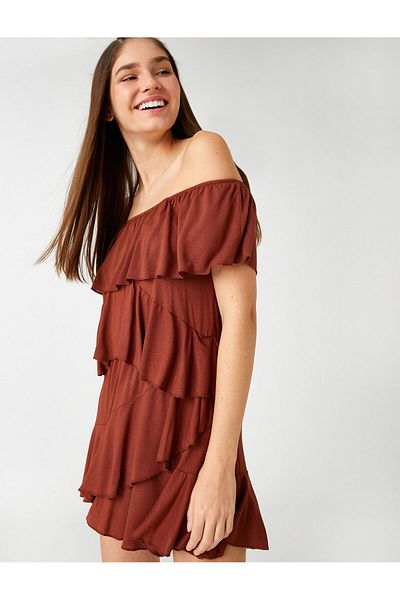 Koton Mini-Overall, schulterfrei, mit Rüschen, detailliert