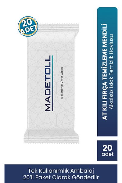 Madetoll 20 Pack Single Wet Wipes - Horsehair Brush Cleaning, Alcohol-Free Wet Cleaning Towel