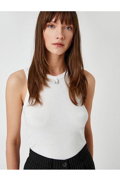 Koton Stone Detailed Athlete Crew Neck ujjatlan