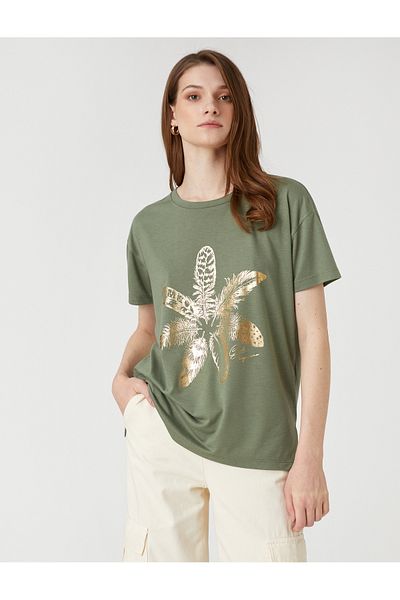 Koton Bright Printed T-Shirt Short Sleeve Crew Neck