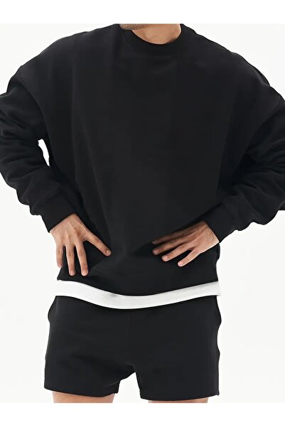 Elfa Tekstil Unisex Μαύρο φούτερ με λαιμόκοψη