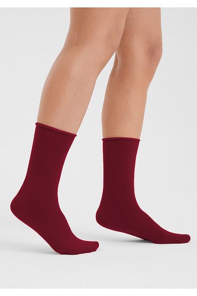 Forwena Cherry Color Modal Elastic Seamless Women's Sock Socks