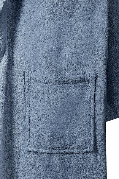 Bluenity Extra Soft Bathrobe Blue - 100% Natural Cotton Softy
