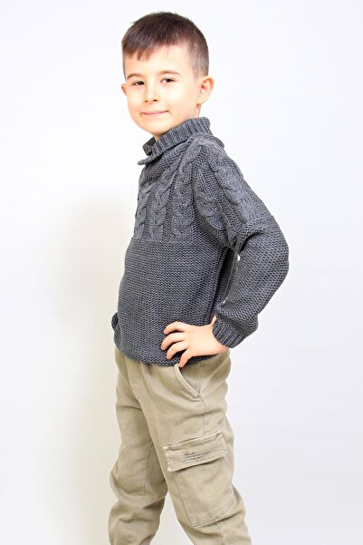 ALEXANDERGARDI Pulover pentru copii cu guler șal (C20-18573)