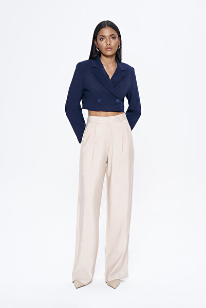 Quzu Кам'яний колір, висока талія, широкі штанини