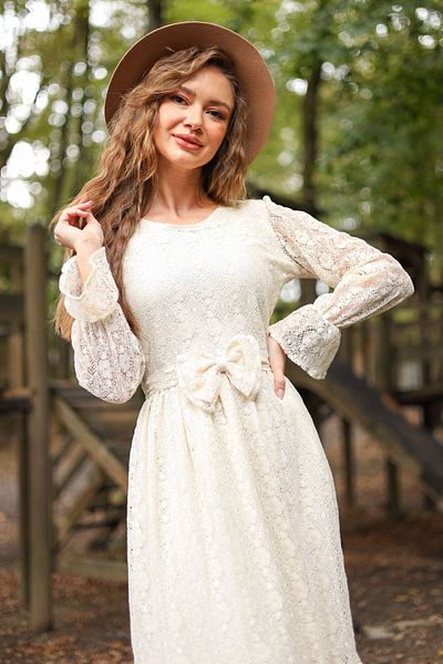 KÜÇÜĞÜM BUTİK Vintage Ecru Lace Dress