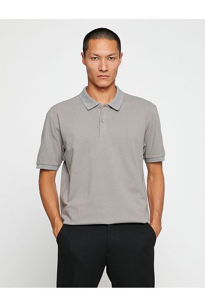 Koton Základní tričko Polo Neck Buttoned Slim Fit