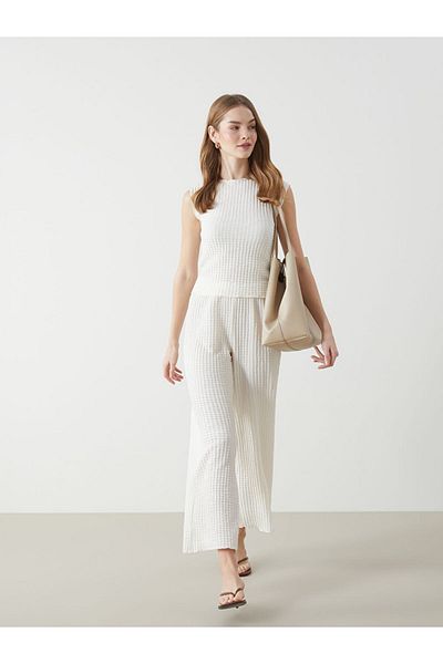 LC Waikiki New Season Elastic Waist Textured Women's Trousers - S5Eg18Z8