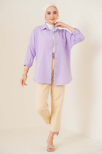 Bigdart 103901 Πουκάμισο Basic Hijab Oversize - Λιλά