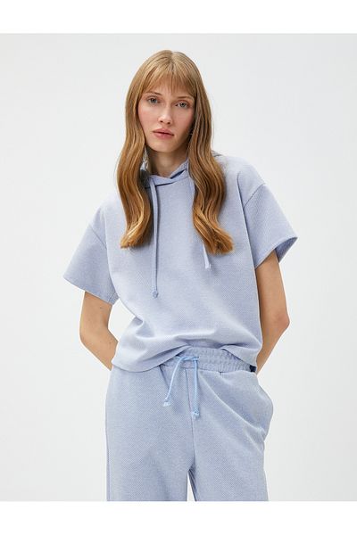 Koton Short Sleeve Sweatshirt Hooded