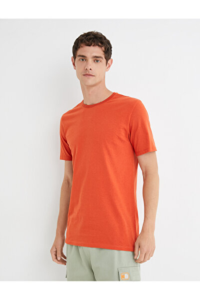 Koton T-shirt basic o dopasowanym kroju, z okrągłym dekoltem, krótkim rękawem, bawełniany