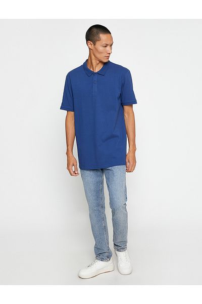 Koton Tricou de bază cu gât polo, cu nasturi, slim fit