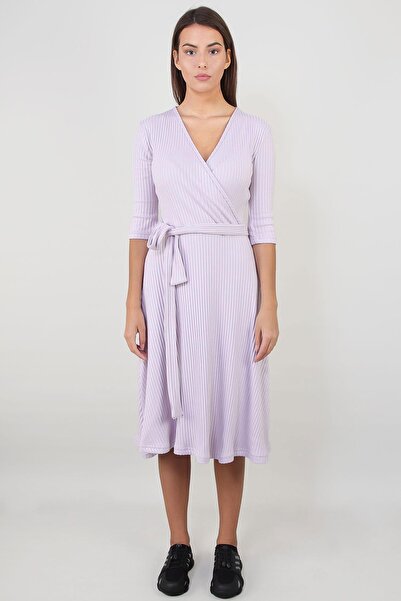 ALEXANDERGARDI Kemerli Kruvaze Yaka Elbise (B21-701701)