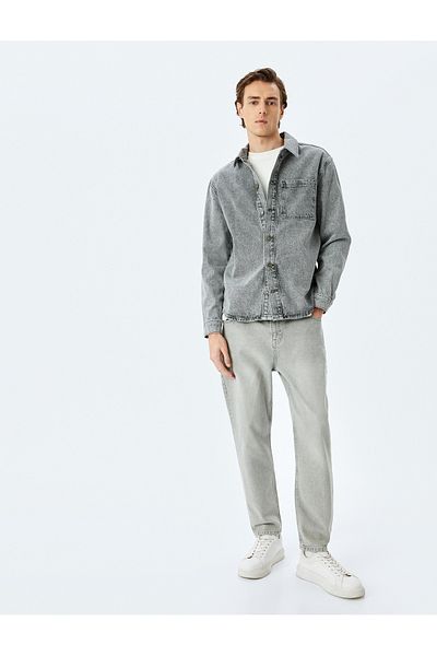 Koton Τζιν παντελόνι Loose Fit με λεπτομέρεια από βαμβακερή τσέπη