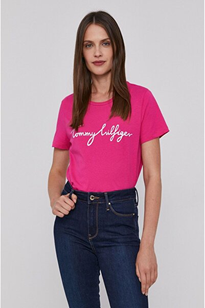Tommy Hilfiger Map Crew Neck Women's Organic Cotton T-Shirt