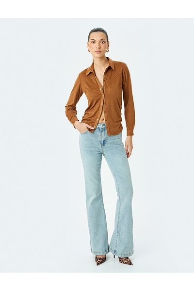 Koton High Waist Flared Denim Trousers - Flare Jean
