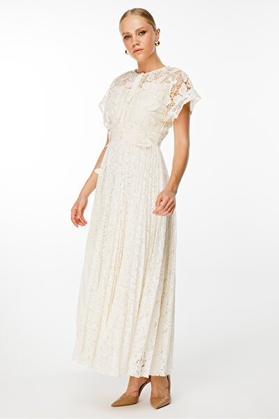 Nefeli Butterfly Detail Dress with Pleated Skirt