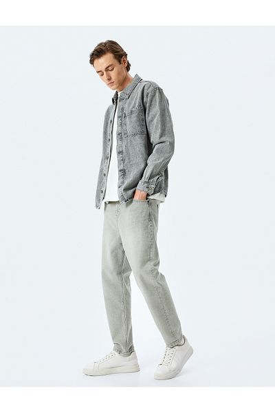 Koton Τζιν παντελόνι Loose Fit με λεπτομέρεια από βαμβακερή τσέπη