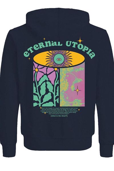 Jack & Jones Мъжки пот с качулка с принт на гърба Jorbradley 12257389