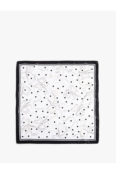 Koton Polka Dot Square Shawl with Bow Detail