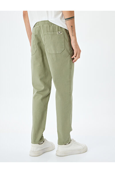 Koton Normal Bel Straight Fit Pamuklu Beli Bağcıklı Pantolon