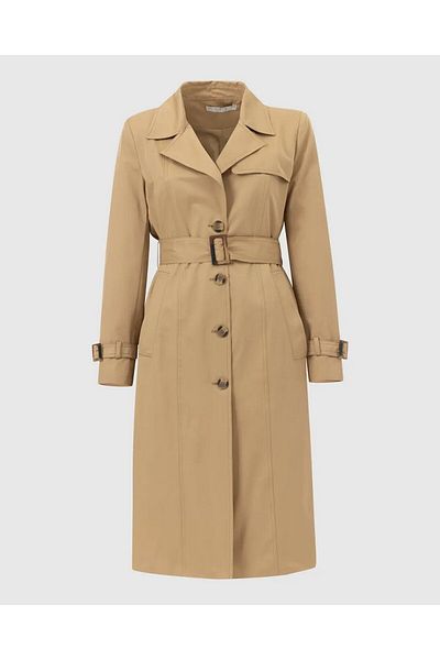 Gala-Xi Plus Size Buttoned Camel Women's Trench Coat 10002422114002