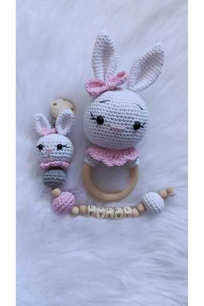 Genel Markalar Pembe Tavşan Çıngırak ve Emzik Zimciri