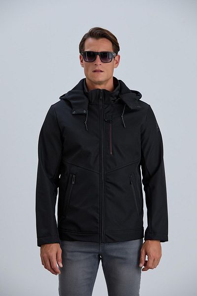 PIQUE Ανδρικό παλτό Softshell με αποσπώμενη κουκούλα