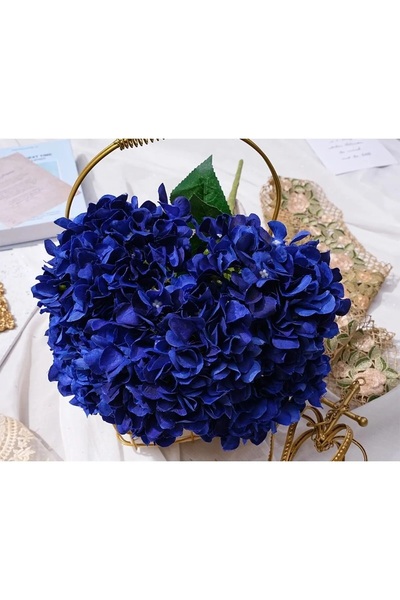 YASİMA 1 Adet 5 Dallı Yyapay Lüx Ortanca Ev Dekor Vazo Balkon Süs