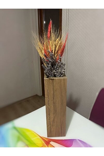 VISNES Mdf Uzun Vazo Ahşap Düğün Ve Ev Dekorasyonu 70 cm