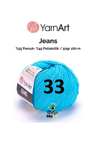 Yarnart Baby Jeans 33 - Amugurimi Knit, Μαλακό βαμβακερό κορδόνι, 55% βαμβάκι