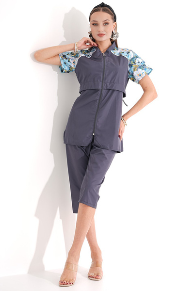 Remsa Mayo Hera 2408 Grey Hijab Swimsuit - Parachute Semi Closed