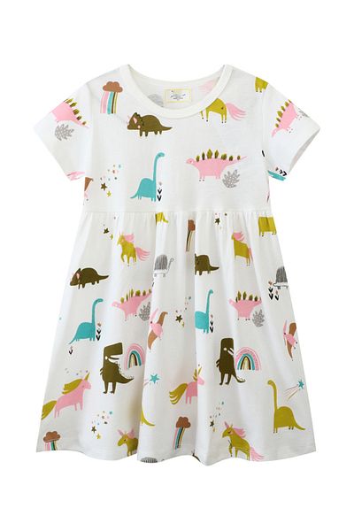 SAPS Dino anywhere Printed dress - white