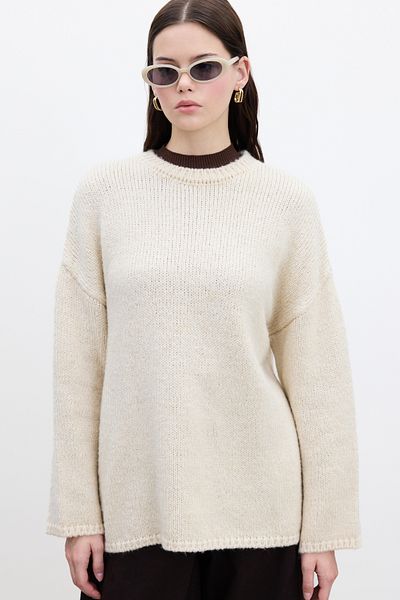 Manuka Beigefarbener Oversize-Pullover