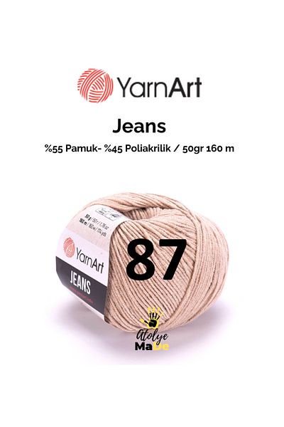 Yarnart Μωρό Τζιν 87 - Αμουγκουρίμι Πλεκτό, Μαλακό Κόττον, 55% Νήμα Βαμβακιού