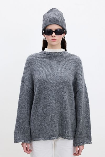 Manuka Anthrazitfarbener Oversize-Pullover