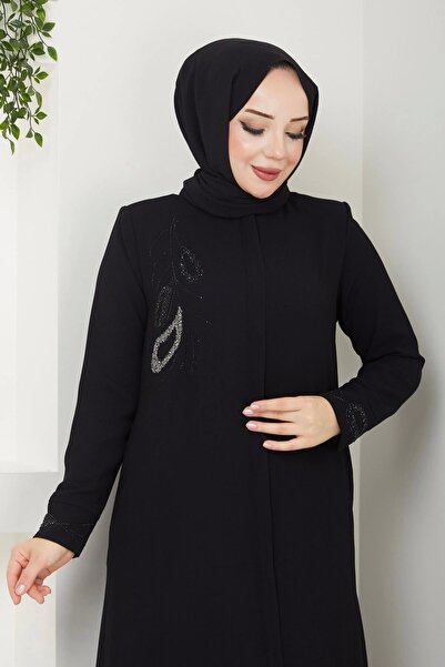 Neva Style Ön Ve Bilek Taş Detaylı Ferace