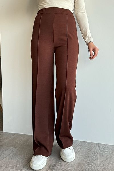 InStyle High Waist Spanish Leg Tan Palazzo Trousers