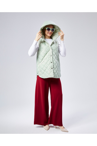 exxitcollection Γυναικείο καπιτονέ γιλέκο με κουκούλα