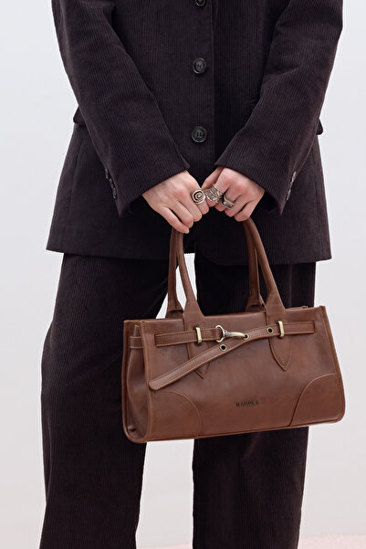 Manuka Grace Cameel Leather Bag - with Belt