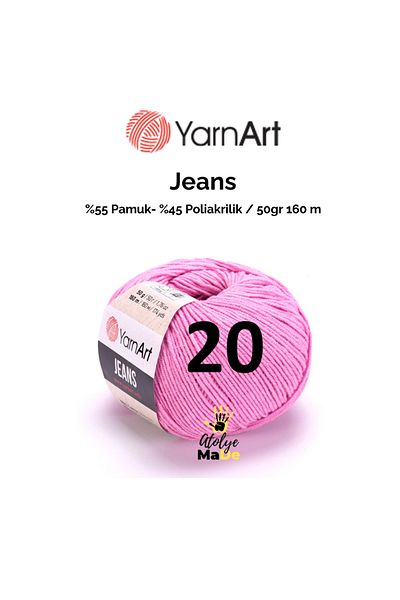 Yarnart Μαλακό βαμβακερό μωρό τζιν - 20 πλεκτά Amugurimi, 55% βαμβάκι