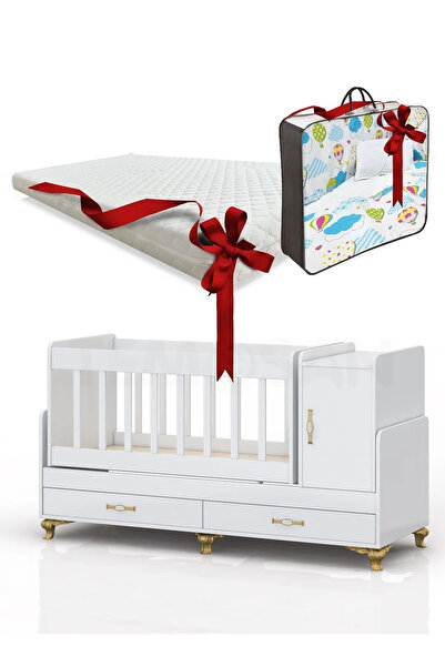 temosan mobilya Anne Yanı, Sallanır, Büyüyen Bebek Beşiği, Pembe Uyku Setli K...