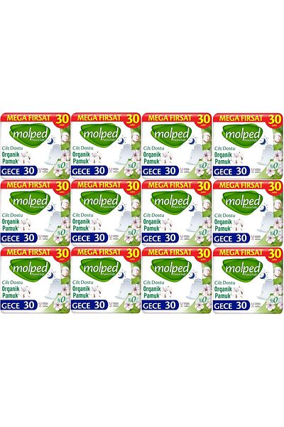 Molped Pure&Soft Sanitary Pad Night 360 (12Pk*30) Piece Mega Pk
