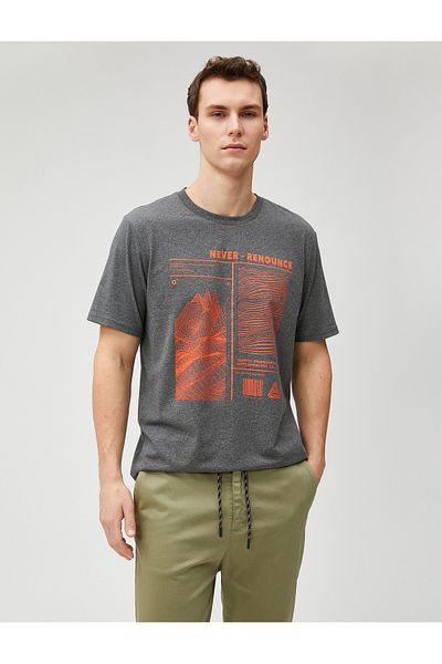 Koton Geometric Printed T-Shirt Crew Neck Short Sleeve