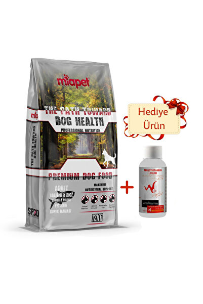 Miapet Somonlu Yetişkin Köpek Maması Multivitamin Liquid 100 ml Hediye 12 Kg