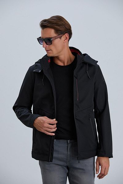 PIQUE Ανδρικό παλτό Softshell με αποσπώμενη κουκούλα