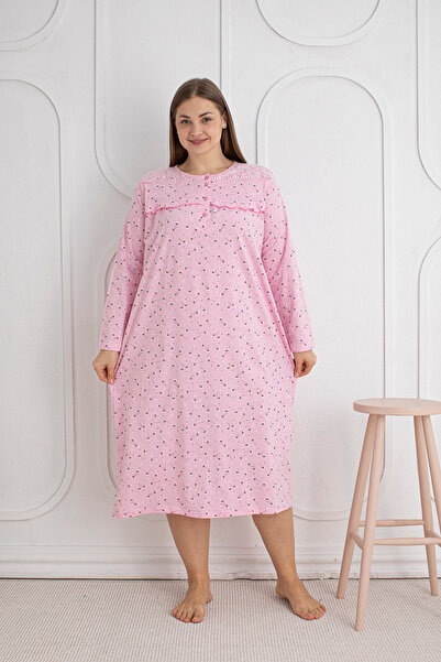 SEBOTEKS 100% памучен сезонен плат с дълги ръкави, голям размер, нощница за м...