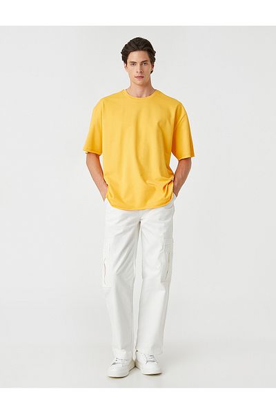 Koton Basic Oversize T-Shirt mit Rundhalsausschnitt und kurzen Ärmeln