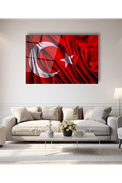 BestSanat Türk Bayrağı Cam Tablo
