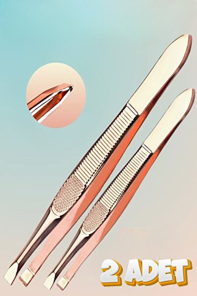 Uniquem 2 Adet Gül Kurusu Lazer Kesim Kaş Alma Cımbızı Kıl Tüy Batık Kaş Alma Cımbızı Çelik